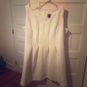 White quilted texture dress